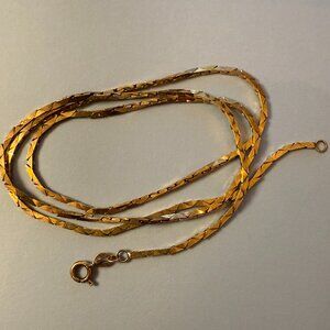 *SOLD* 10K Solid Yellow Gold 23" Chain Necklace 10.5g Cobra link Vintage